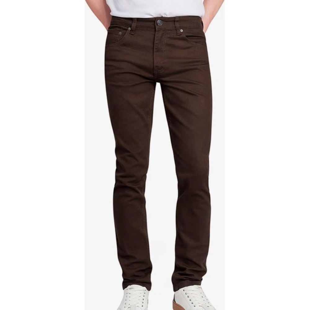 VICTORIOUS Men Skinny Fit Color Stretch Jeans Brown 36/32